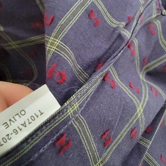 Thomas Dean Green and Blue Plaid Casual Button Down Shirt - Picture 12 of 13